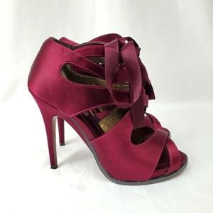 Leon Max Purple Open Toe Heels